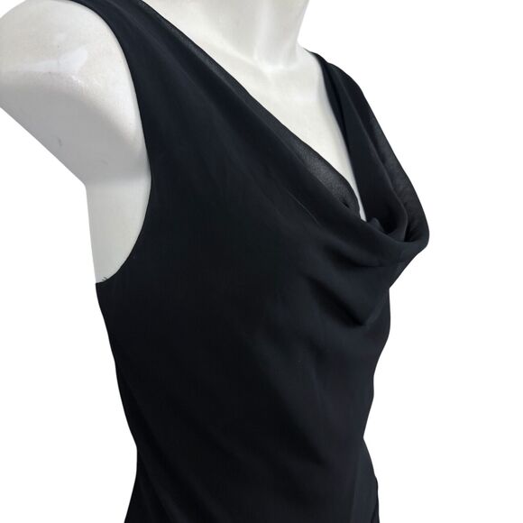 Liz Claiborne Womens Black Asymmetrical Scoop Neck Chiffon Whimsigoth Dress sz 6 - Picture 4 of 16